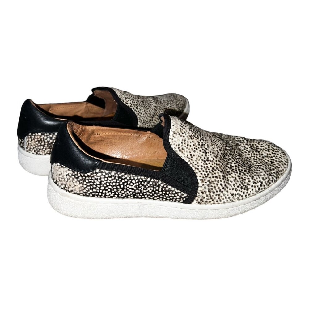 Ugg Animal Fur Print Low Rise Sneakers Sz 5 Womens Tan & Black Flats 1019218